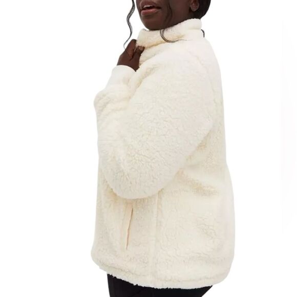 Torrid Active Winter White Sherpa Half Zip Pullover Sweater SZ 1X / 14-16 Cozy - Picture 5 of 15